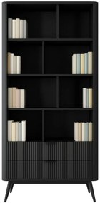 Czarny regał na książki glamour W7-H08