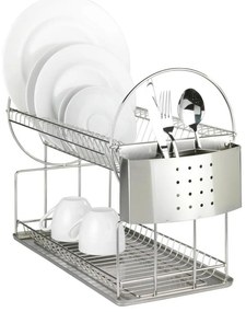 WENKO 2329100 - Ociekacz na naczynia DUO 21x33 cm, stal nierdzewna/srebrny