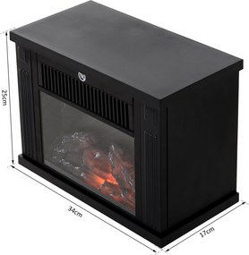 Kominek Elektryczny Stojący 1200w Homcom Czarny