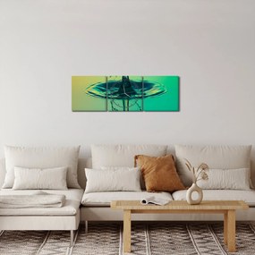 Obraz kropli wody (z zegarem) (90x30 cm)