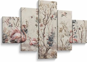 Obraz - Rysunek flamingów (125x70 cm)
