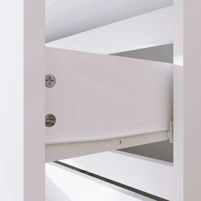 HOMCOM Komoda z 4 szufladami, biała, 55 x 33 x 80 cm, szafka biurowa z zabezpieczonymi uchwytami, do salonu i sypialni