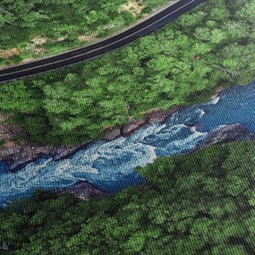 Obraz - Rzeka między górami, Kaukaz, Rosja (170x50 cm)