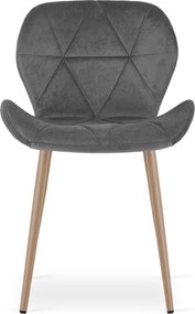 Krzesło jadalniane MANGO VELVET, ciemnoszare