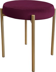 Taboret DIOR stelaż metalowy tkanina Welur : Kolor Stelaża - Złoty, Kolor tkaniny - VELVET - MG02, Typ tkaniny - Velvet