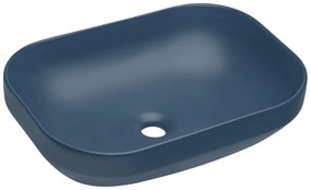 Granatowa prostokątna umywalka ceramiczna - Legroc