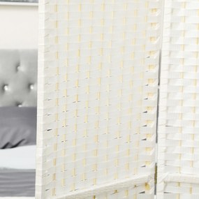 HOMCOM 4-częściowy parawan, składana zasłona, ściana osłonowa do salonu, sypialni, biura domowego, Biały