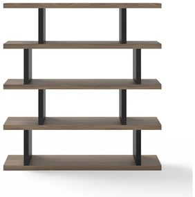 Czarny regał w dekorze orzecha 163x172 cm Step – TemaHome