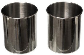 Metalowe pojemniki + bambusowy stojak