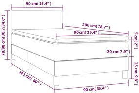 Jasnoszare tapicerowane łóżko z materacem 90x200 - Fibero 3X