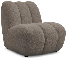 Szarobrązowy fotel z materiału bouclé Janissaire – Bobochic Paris