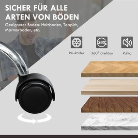 Vinsetto Regulowany Fotel Biurowy z 6 Punktami Masażu, Funkcją Ogrzewania, Podnóżkiem, Skóra Ekologiczna, Czarny