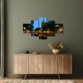 Obraz nocnego historycznego miasta (125x70 cm)