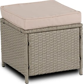 Zestaw Mebli Ogrodowych COLORADO Beżowy Sofa Pufy Stolik Tarasowy Technorattan Nowoczesny