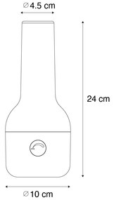 Zewnetrzna Zestaw 2 lamp stołowych zewnętrznych czarny z białym, w tym akumulatorowe LED - Haard Oswietlenie zewnetrzne