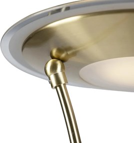 Złota lampa podłogowa z lampką do czytania, w tym LED i port USB - Sevilla