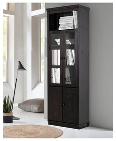 Brązowa witryna z litego drewna sosnowego 74x223 cm Anita – Støraa