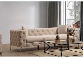 Beżowa aksamitna sofa 237 cm Como – Artie
