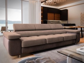 Masseno Sofa MOSINE z funkcją spania, Rozkładana sofa z regulowanymi zagłówkami - Beżowy, MONOLITH 09 + MONOLITH 29