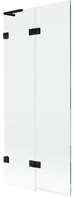 Mexen Lunar L parawan nawannowy 2-skrzydłowy lewy 80 x 150 cm, transparent, czarny - 897L-080-100-70-00-L