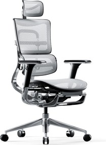 Fotel biurowy z podnóżkiem Diablo V-Master, zgodny z normą BHP, kolor czarno-biały