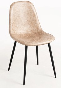 Czarne krzeso Teok w stylu vintage ze sztucznej skóry