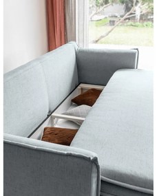 Jasnoszara rozkładana sofa 225 cm Charming Charlie – Miuform