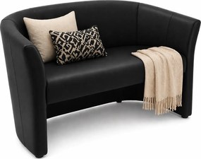 Czarna sofa dwuosobowa ekoskóra A4-S43