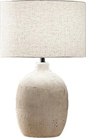 Lampa stołowa ceramiczna Perenz, kolor beżowy z abażurem z tkaniny, średnica 35 cm, wysokość 55 cm, żarówka 1xE27 maks. 60W nie jest dołączona.