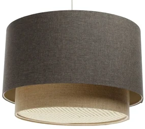 Lampa wisząca ERUTAN DOUBLE RATTAN 60 szara/beżowa BPS KONCEPT