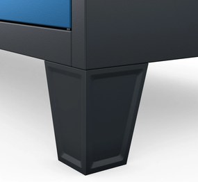 Szafa skrytkowa socjalna BHP antracytowo-niebieska: ROBERT 1360 x 1720 x 450 mm