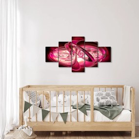 Obraz różowych fraktali (125x70 cm)
