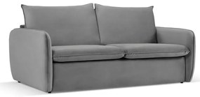 Szara aksamitna rozkładana sofa 214 cm Vienna – Cosmopolitan Design