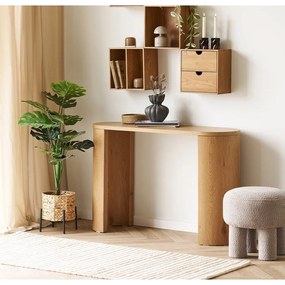 Konsola w dekorze dębu w naturalnym kolorze 38x114 cm Bibione – House Nordic