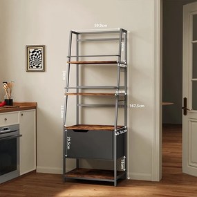 Regał kuchenny - rustykalny dąb, loft