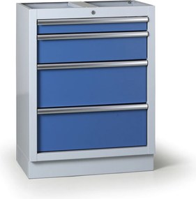 Szafka warsztatowa do blatu EXPERT, 4 szuflady, 680 x 455 x 910 mm, niebieski