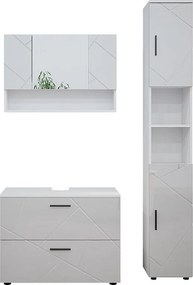 Zestaw mebli łazienkowych biały wysoki połysk 80x41x58.6 irma