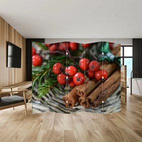 Parawan - Jarzębiny i cynamon (210x170 cm)