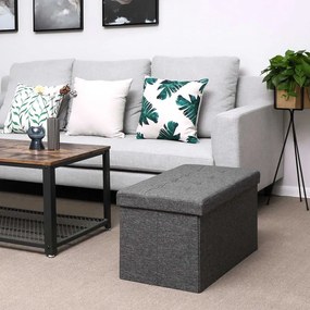 SongmicsHome Taboretka z miejscem do przechowywania OTO, 76x38x38cm, antracyt
