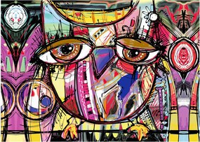 Obraz na szkle - Street art - sowa (70x50 cm)