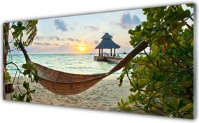 Szkło do Kuchni na Ścianę Relaks w Hamaku na Plaży