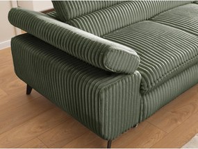 Zielony sztruksowy narożnik (prawostronny/w kształcie litery L) Marbeya – Ropez