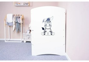 Nowe łóżeczko dziecięce Leo Zebra, białe