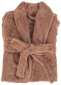 Brązowy szlafrok z mikropluszu w rozmiarze L/XL Pippa – Tiseco Home Studio