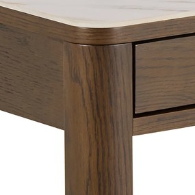 Beżowo-ciemnobrązowy stolik z ceramicznym blatem 70x130 cm Southampton – Actona
