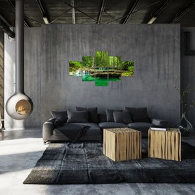 Obraz - Zielony wodospad (125x70 cm)