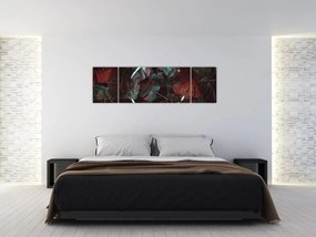 Obraz - Neonowe koło między palmami (170x50 cm)