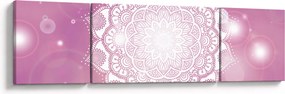Obraz mandali na różowym tle (170x50 cm)