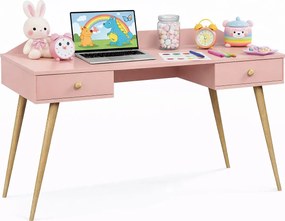 Różowe biurko dla dziewczynki, młodzieżowe P1-R02