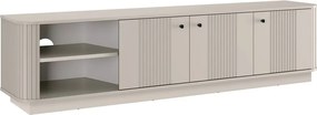 Szafka RTV Vesper 3D 187 cm na cokole - kaszmir / czarne uchwyty